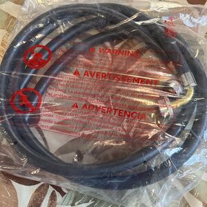 Black Hose with Warning Label